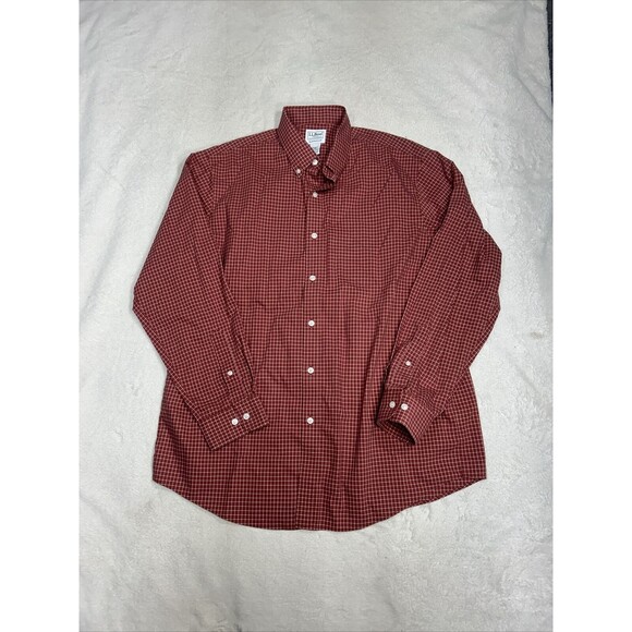 L.L. Bean Shirt Men's Large Red/White Long Sleeve Button Down Item ID 275569 - Picture 1 of 8